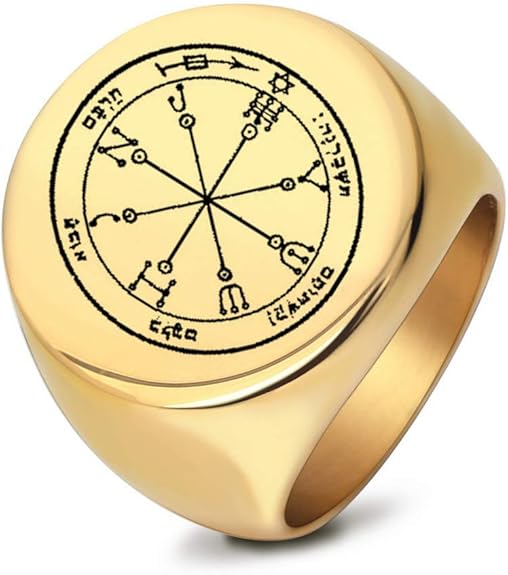 NJ Sixth Pentacle of Mars Ring Stainless Steel Pentacle