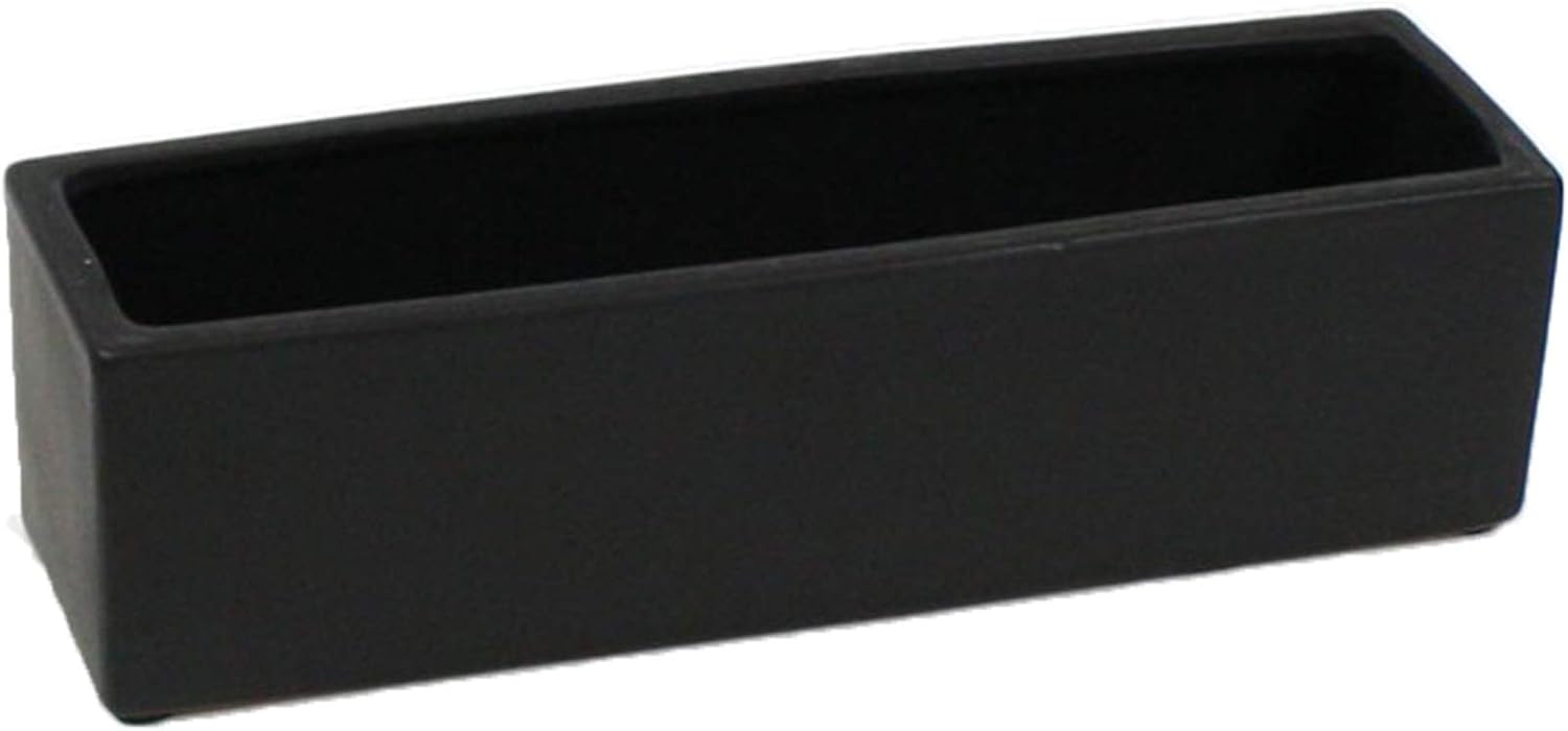 WGV Ceramic Planter Box 14" x 4" x 4"H Black Long