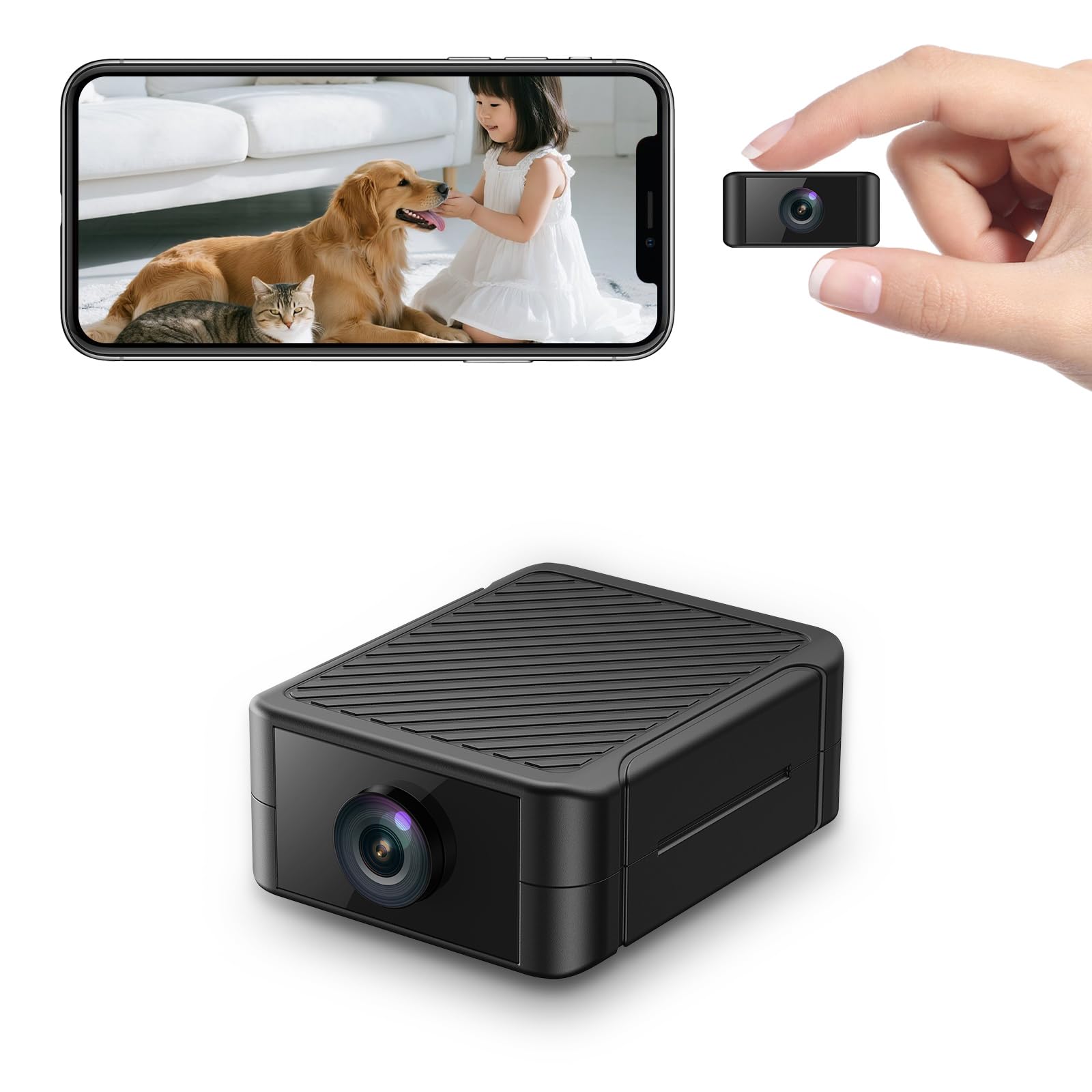 Photo 1 of Hidden Camera 4K Spy Camera with Night Vision, 4H Battery Life, Motion Detection Alerts, SD/Cloud Storage, Phone App Control & Real-Time Alerts, Indoor Security Camera for Home/Office/Baby Monitoring