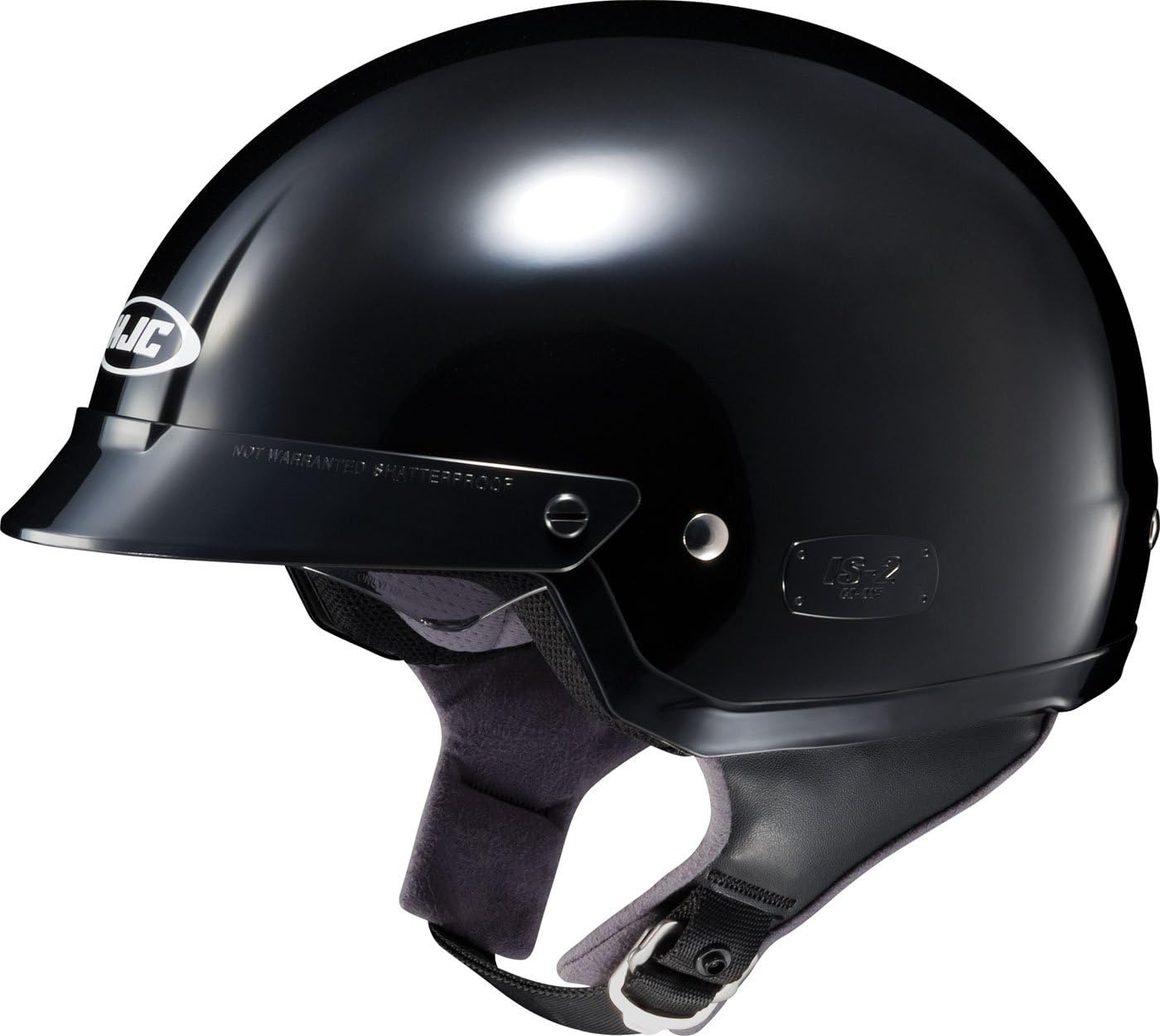 HJC IS-2 Motorcycle Half-Helmet (Black, Small)