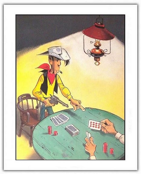 Amazon Zigzag エディション ポスター オフセット ラッキー ルーク ラッキー ルーク ポーカー 28x35 5cm アートフレーム ポスター オンライン通販