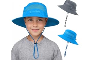 Century Star 2 Pack Kids Sun Hat Outdoor UPF 50+ Quick Dry Adjustable Beach Bucket Hats Windproof Fishing Safari Hat