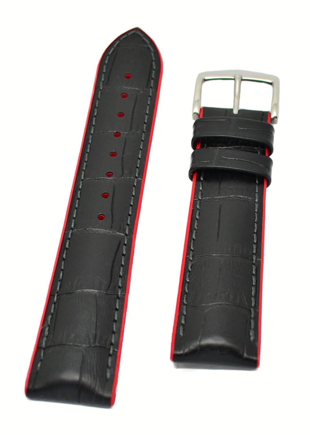 新着商品 Hirschパフォーマンスandyレッドゴム レザーワニエンボス加工ウォッチバンドストラップ22 Mm B00k0df2le Www Gcc Ccpf Com
