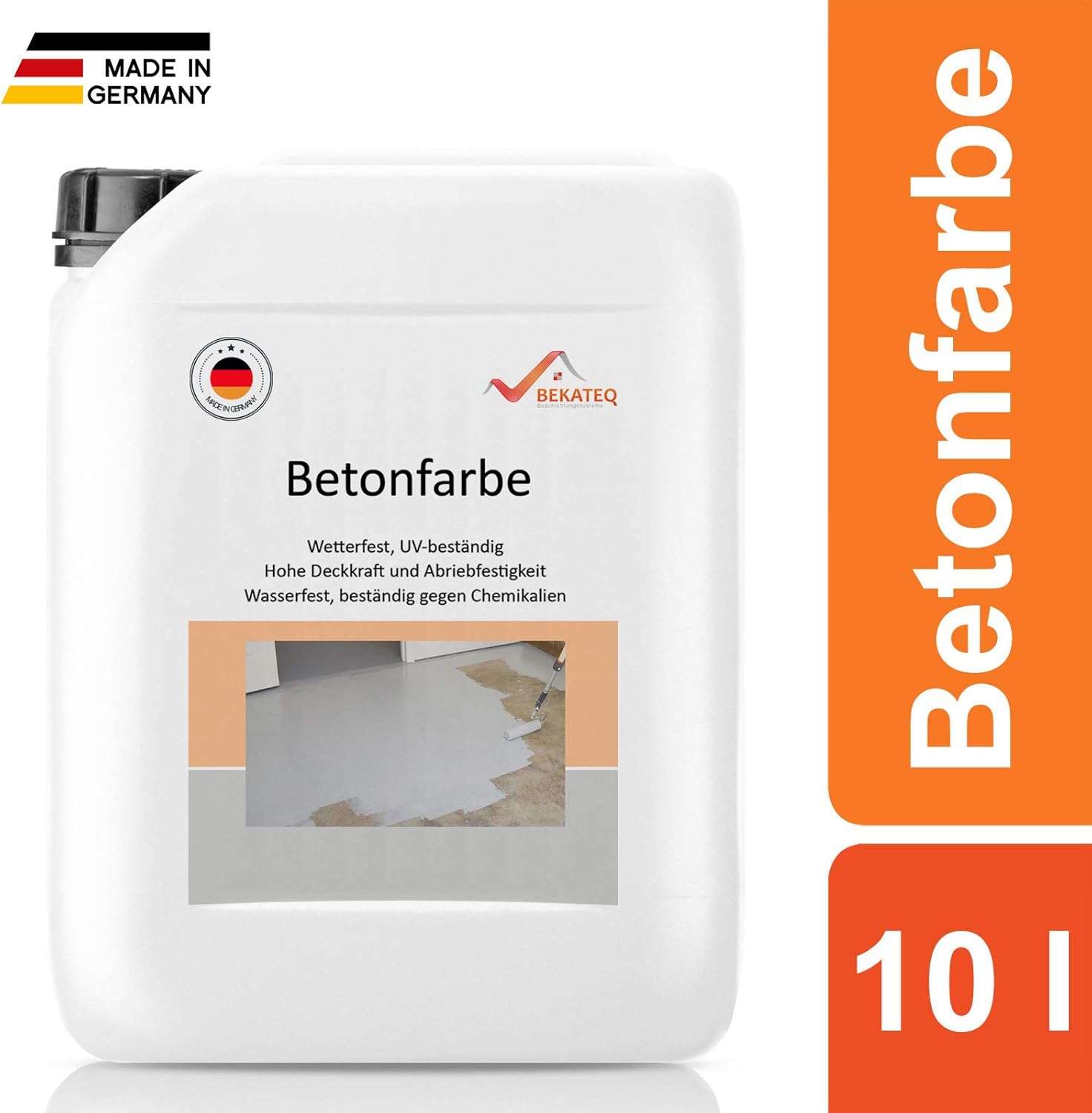 10L Bodenbeschichtung Betonfarbe in Grau, Schwarz, Gelb, Rot, Grün