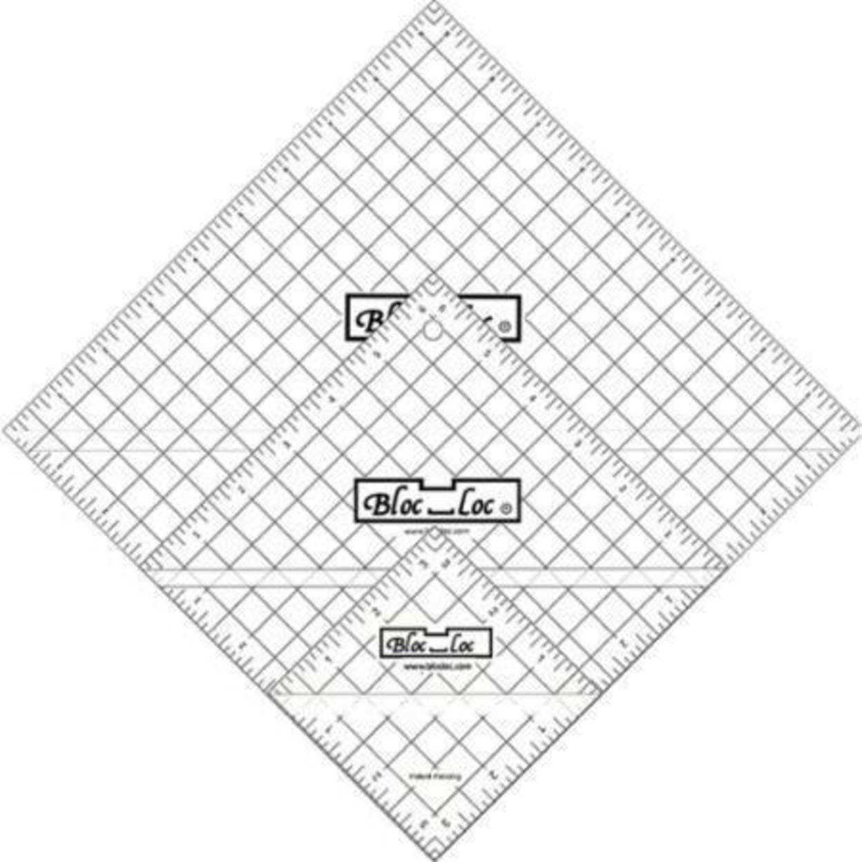 Bloc Loc Half Square Triangle Ruler Set 7 8.9cm ,17cm ,24cm , Acrylic Ruler