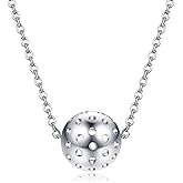 HUKKUN Volleyball/Pickleball/Tennis/Softball/Gymnastics/Cheer/Soccer Necklace Sterling Silver Sport/Gymnastics/Cheer Jewelry Gifts for Sport Gymnast Dancer Lover