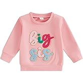Toddler Girl Fall Clothes Big Sister Embroidery Sweatshirt Top Crewneck Pullovers Sweater Shirt Kids Winter Clothing