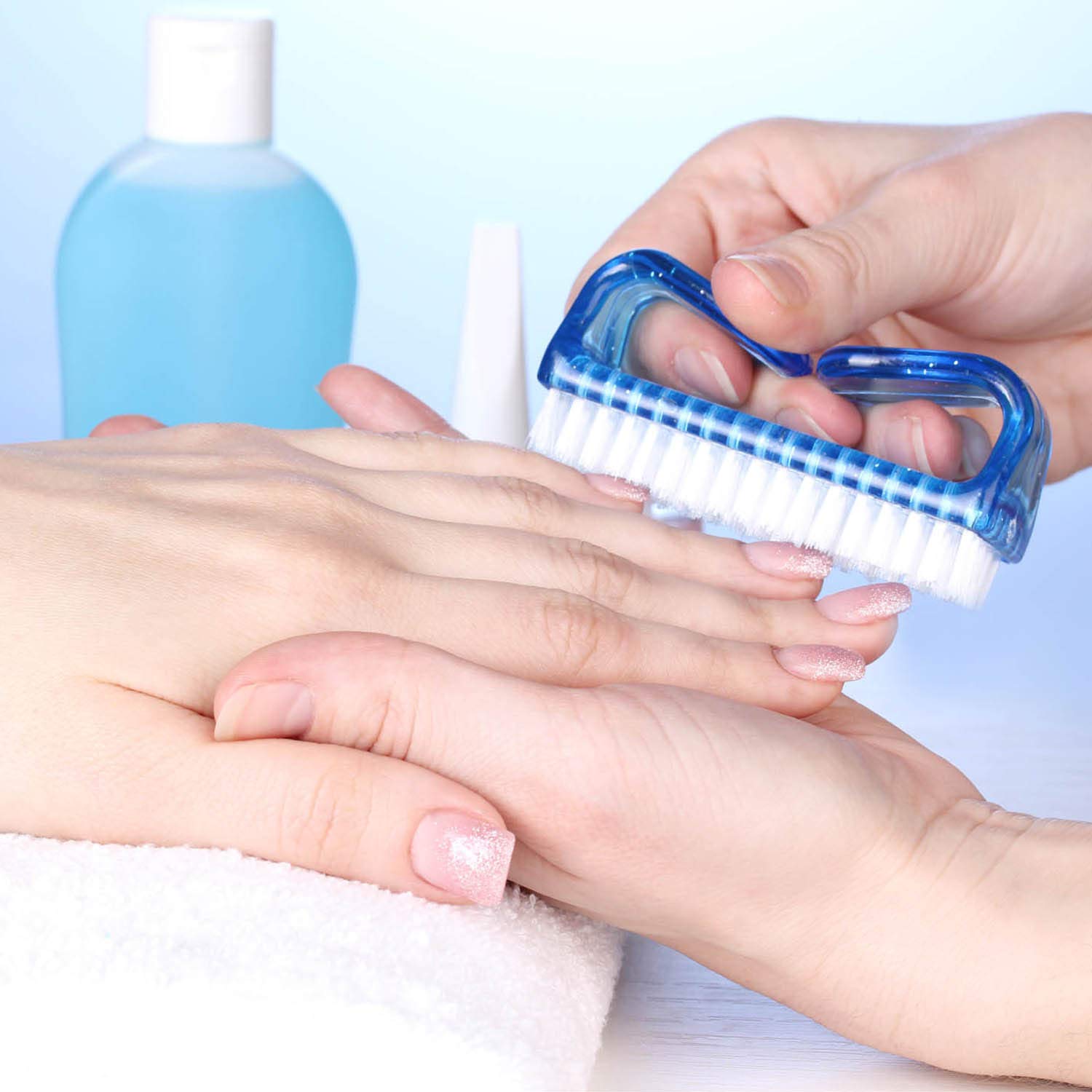 Handle Nail Brush Fingernail Brush Cleaner Hand Scrub Cleaning Brush for Toes (Size (1)) : Beauty