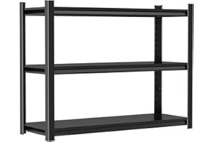 KILISTEELS 31" H Garage Shelving Heavy Duty Garage Storage Shelves,1500LBs Metal Shelving Unit 3T Adjustable Industrial Utility Shelf Black Organization Rack for Warehouse Storage