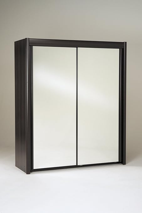 Parisot Maya Wenge Armoire 2 Portes Coulissantes Miroir One 180 Cm Avec Panneaux De Particules Et Papier Aluminium 181 3 X 217 3 X 61 4 Cm Amazon Fr Cuisine Maison