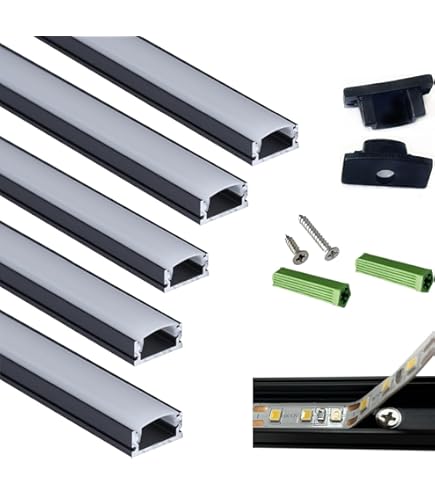 HAMRVL 6-Pack 30cm/1ft 17.2x7mm Led Aluminum Channel System U Shape 1043172 600