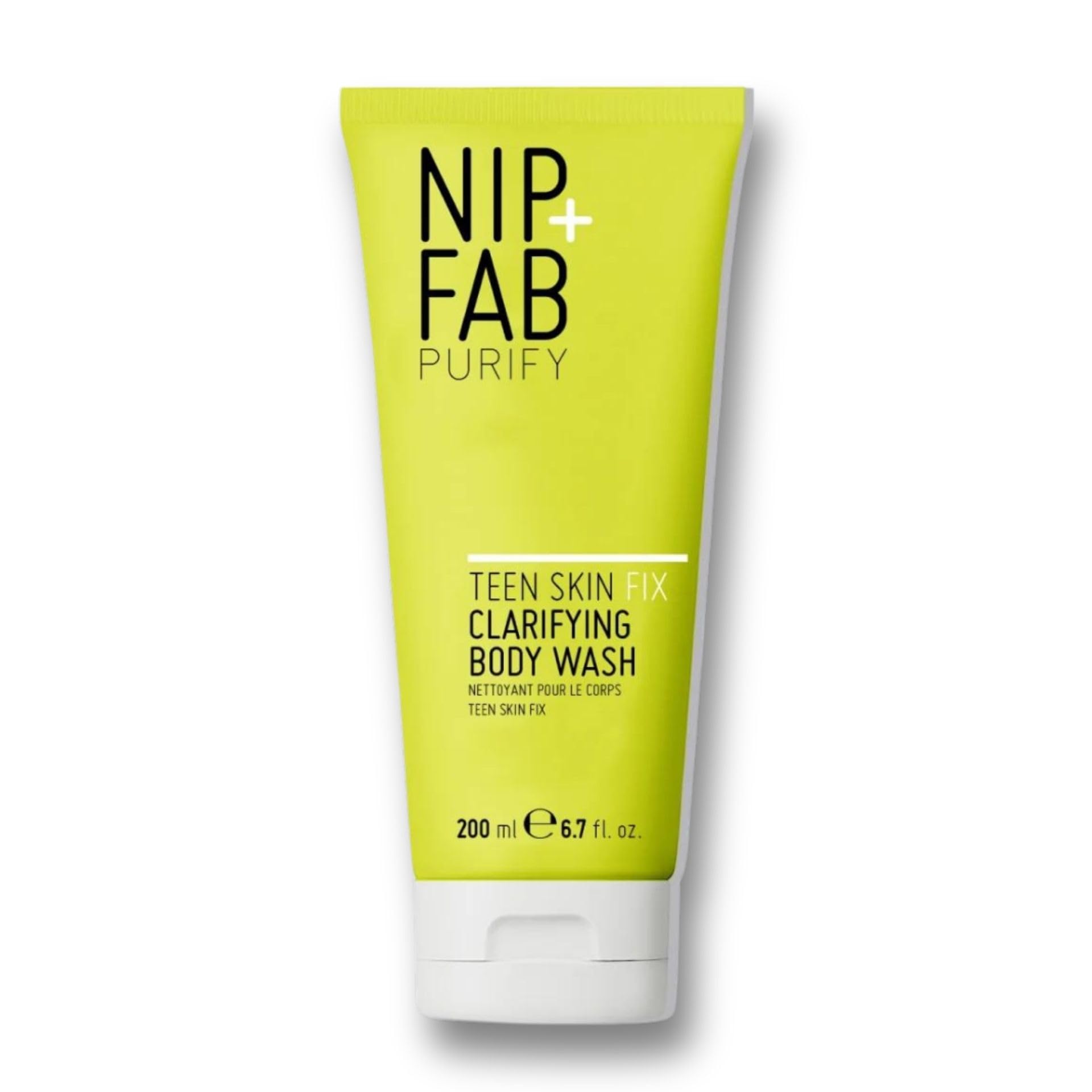 Nip+Fab Teen Skin Fix Clarifying Body Wash with Salicylic Acid & Wasabi Extract for Skin Purifying and Redness Reducing, 200 ml