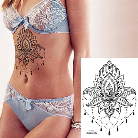 Tzxdbh 5pcs Géométrique Croquis De Tatouage Fleur Lotus