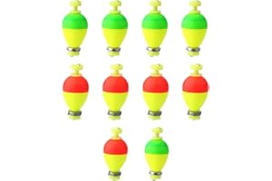10pcs Fishing Bobbers Floats, Foam Snap on Weighted Bobbers Floats Water Drop Shaped Slip Bobber Tackle Accessories Supplies 