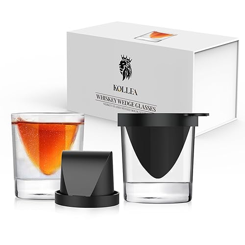 Kollea Set of x Oz Wedge Glasses with Silicone Ice Mold, Old