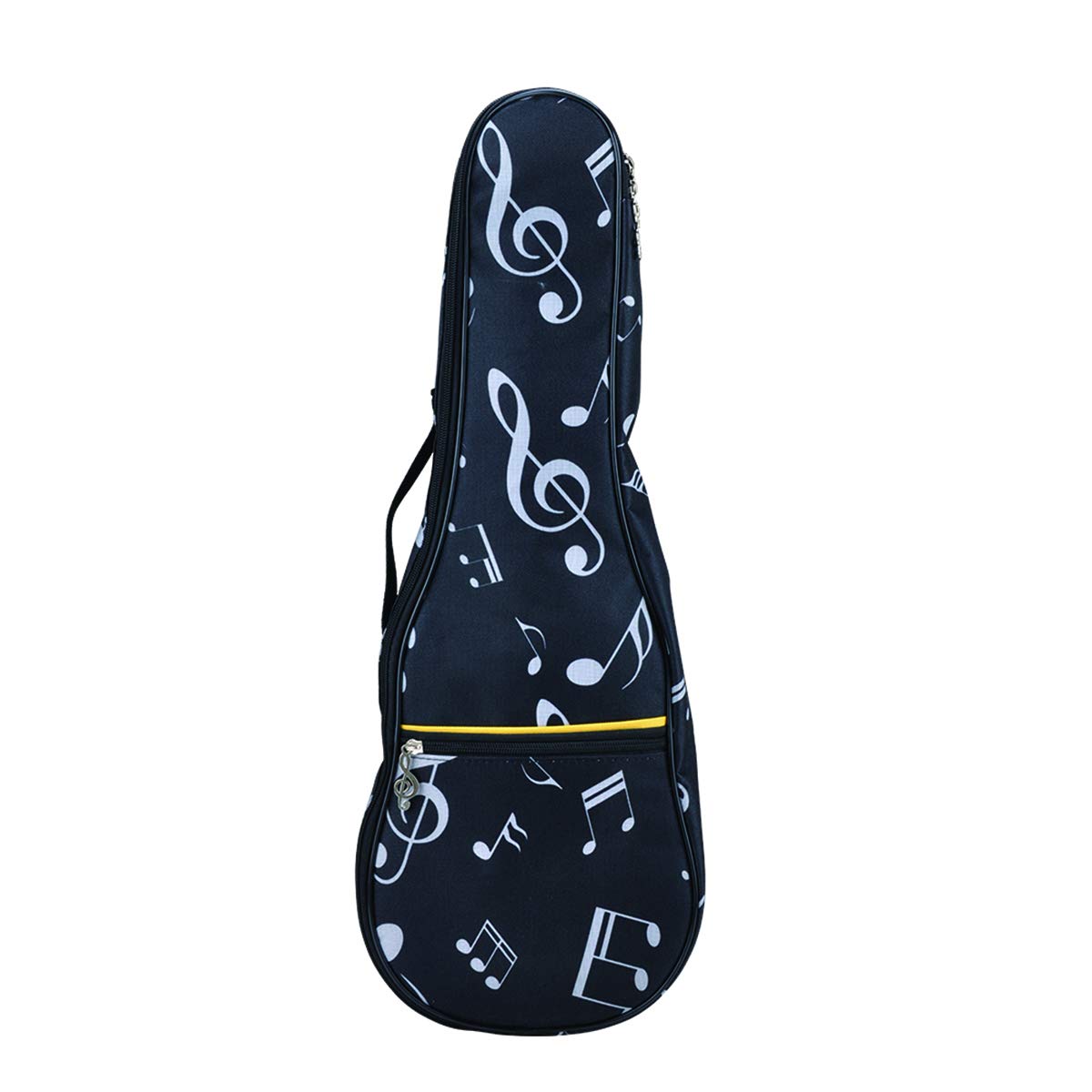 Musical Note Pattern Concert Ukulele Bag,Case,23Inch 600D Waterproof Oxford Ukulele bags Cases Single Shoulder Backpack with Adjustable Straps (Black)