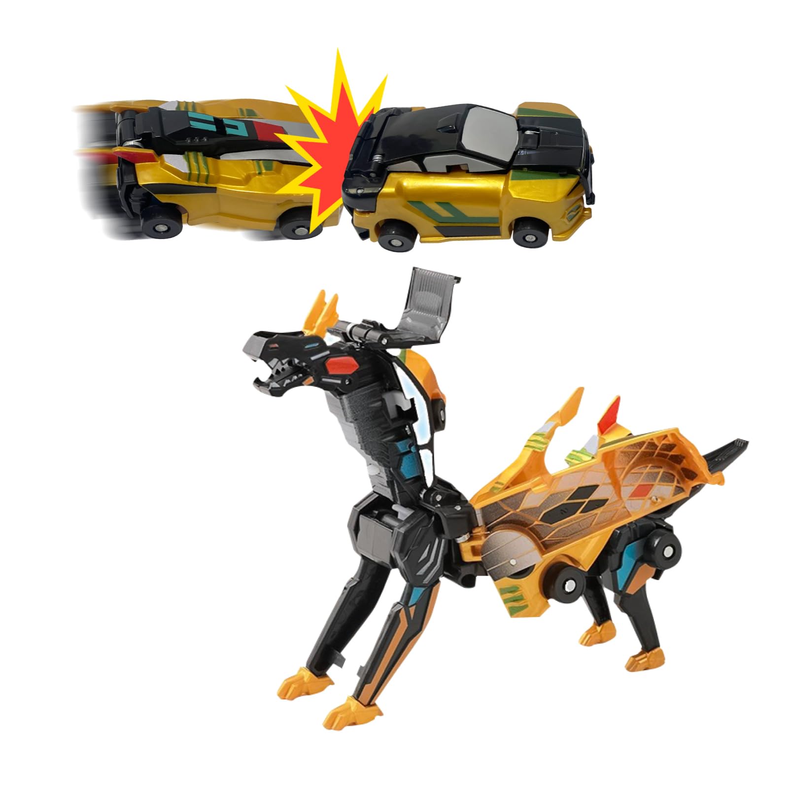 Photo 1 of ??????? - Magnetic Transforming Dinosaur Toy Car | 2-in-1 Crash & Transform Dino Robot Vehicle for Kids | 2 Magnetic Cars Transform into Dinosaur Toys - Fun Birthday & Christmas Gift for Boys & Girls