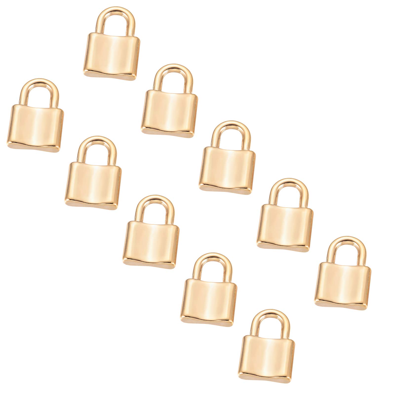 UNICRAFTALE 10pcs 22mm Golden Padlock Charms Stainless Steel Pendants Love Lock Pattern Charms 6x7mm Large Hole Pendants for DIY Necklaces Jewelry Making Accessory