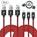 Vancelle 3 PACK Charger 6FT Nylon Braided Cord USB Charging Cable for iPhone 7/7 Plus/6/6s/6 Plus/6s Plus/5/5c/5s/SE,iPad iPod Nano iPod Touch(Red)