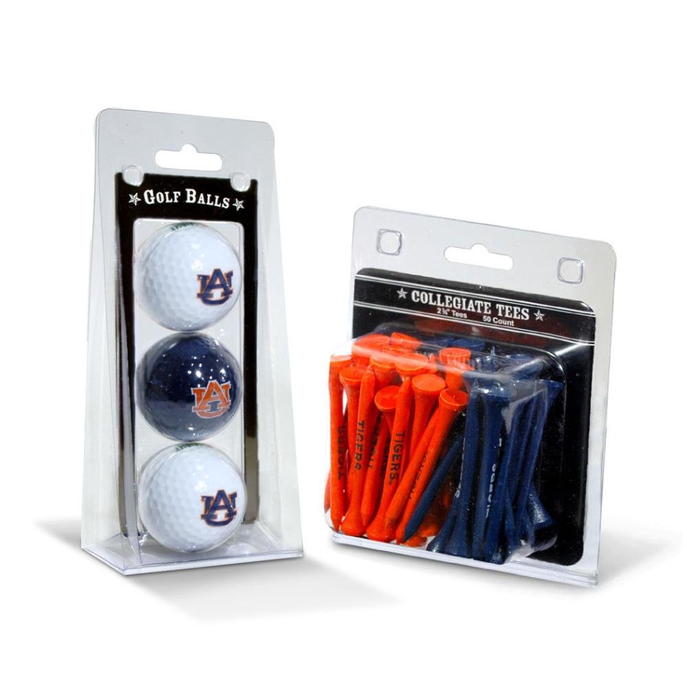 Team Golf NCAA Auburn University Tigers 3 Golf Balls And 50 Golf Tees Logo Imprinted Golf Balls (3 Count) & 2-3/4" Regulation Golf Tees (50 Count), Multi Colored