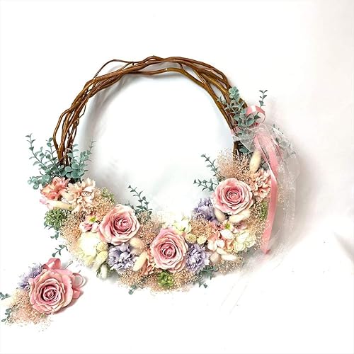 Amazon 花職人の店 いるでぱいん ウエディングブーケ リース ブートニア セット バラ 丸バラ ナチュラルブーケ かすみ草 あじさい ラグラス プリザーブドフラワー ドライフラワー ユーカリ アートフラワー ウエディング アートフラワー 造花 ジュエリー 通販