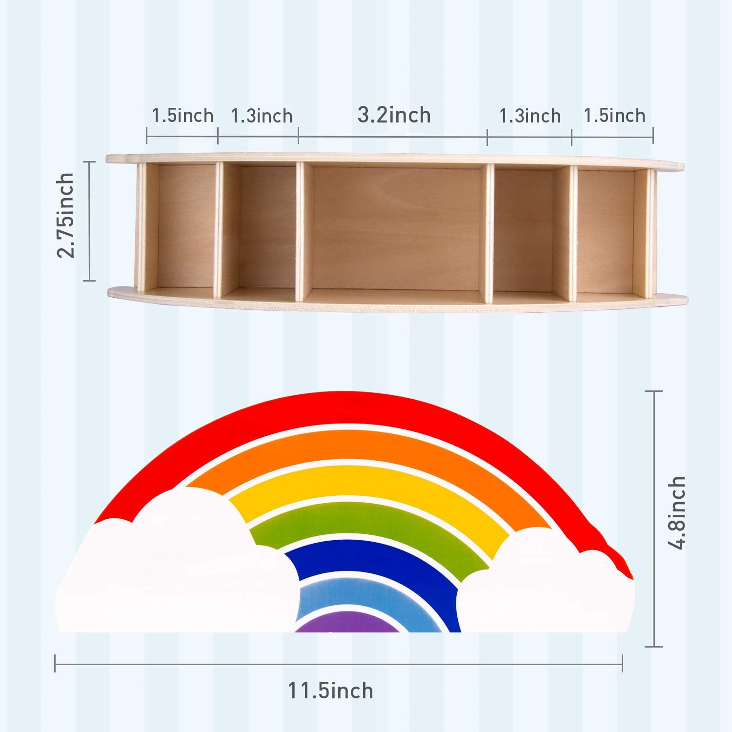 Gamenote Wooden Pen Holder & Pencil Holders - Rainbow Supply Caddy Phone Holder Desk Organizer for Office Supplies Makeup Brush Classroom Organization for Women & Kids: Home Improvement