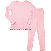 babee Reshinee Baby Girls Pajamas Sets 2-8Y Toddler Kids Soft Comfy Modal Tencel Long-Sleeve Snug fit Sleepwear pjs