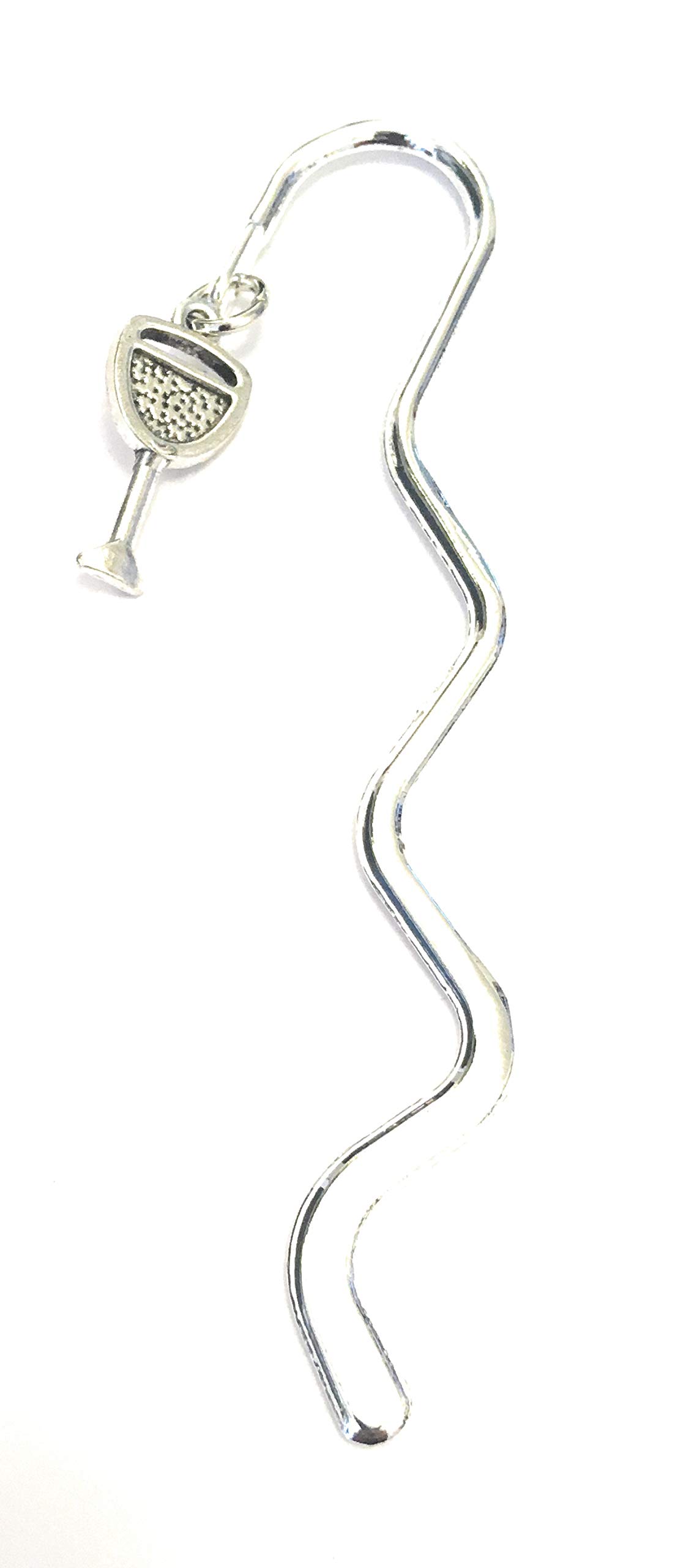 FizzyButton Gifts Silver Tone Wine Glass Charm Mini Bookmark in Gift Bag