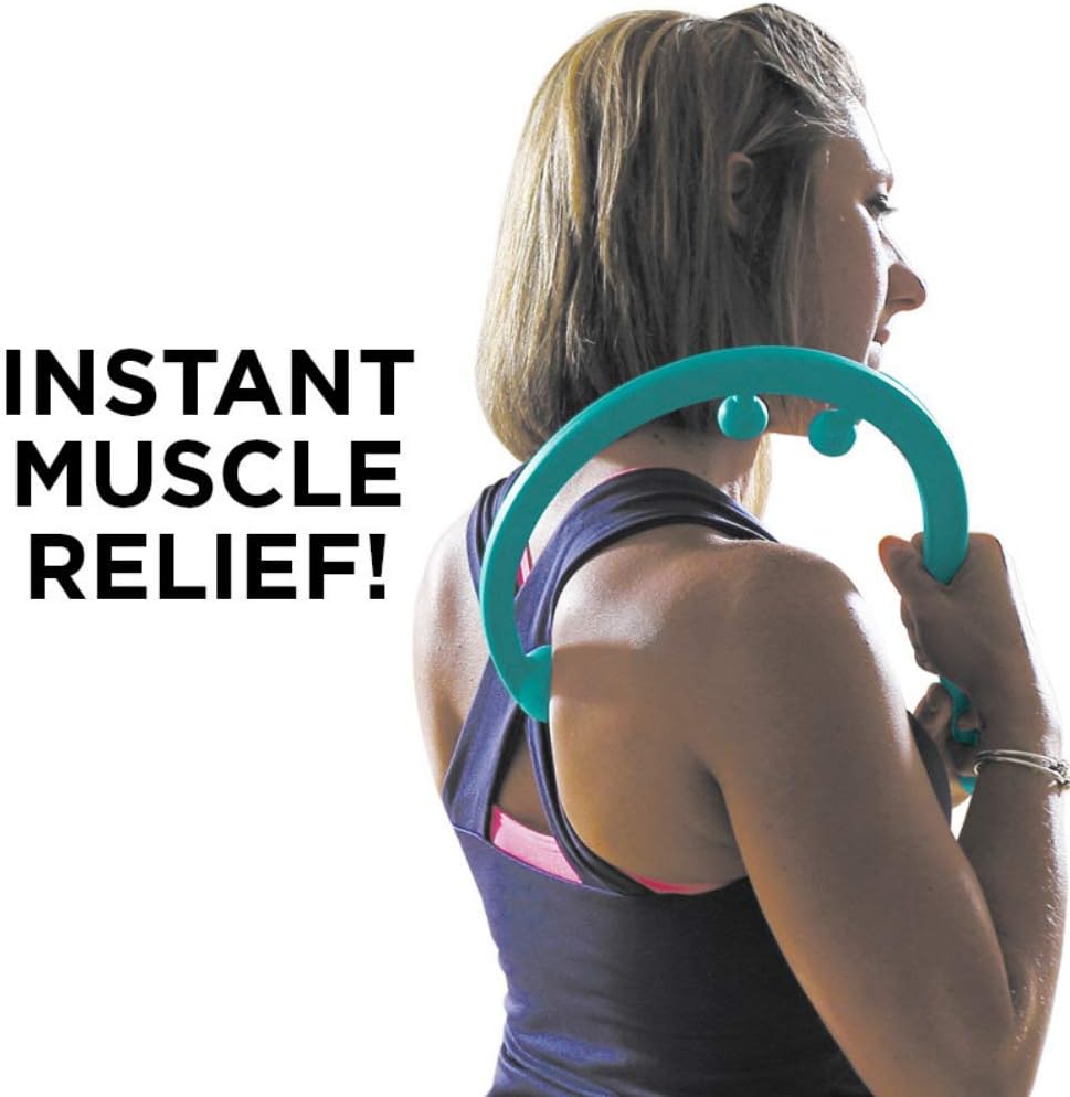 Empower Back and Neck Massager Tool, Trigger Point Self Massage Hook, Myofascial Release, Deep Tissue Massage Hook, Muscle Knots, Teal: Sports & Outdoors