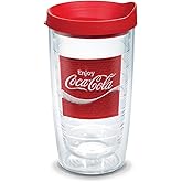 Tervis Coca-Cola - Coke Enjoy Insulated Tumbler with Emblem and Red Lid, 16oz, Clear