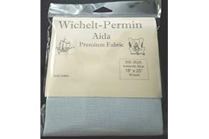 WICHELT-PERMIN Wichelt Permin Aida Premium Fabric 16 Count 18" x 25" Icelandic Blue