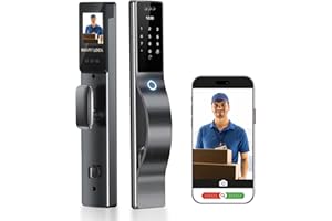 WE TECHNOLOGY 3D Face Recognition Smart Lock with HD Camera & Doorbell | Keyless Entry via Fingerprint, Passcode, IC Card, Key | Mortise Lock | Auto-Lock | App Control | Works with Wishome App