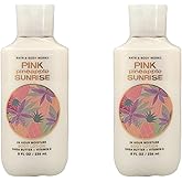 Bath and Body Works Gift Set of 2 - 8 Ounce Lotion - (Pink Pineapple Sunrise)