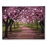 Lighted Cherry Blossom Trees Canvas, Pink