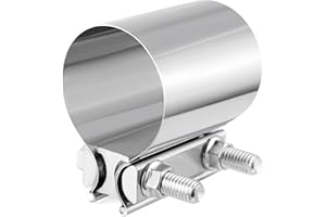 GaRhomxy 3 "Exhaust Clamp 304 Stainless Steel Heavy-Duty Lap Joint Band Clamp, Used for Mufflers, Catalytic Converters, Exhaust Pipes (1 Pack)
