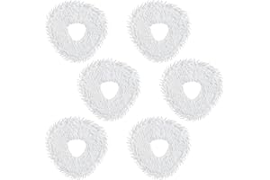 BUXEBUX 6 Pcs Replacement Mop Pads Compatible with for Narwal Freo, Freo Pro, Freo X Ultra, Z Ultra, Freo Z 10 Robot Vacuum Cleaner, Washable and Reusable Mop Pads White
