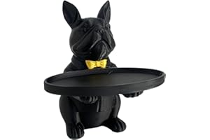 Lovely Dog Sculpture with Storage Bowl Dog Figurines Sculptures Candy Dish Holder Bowls for Entryway Table Candy Dish