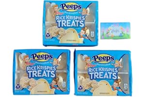 HUBZ PEEPS Easter Marshmallow Chicks, Variety Pack, 10 Count, Assorted Flavors & Colors (3 count, Chicks Rice Krispies Treat Flavored Marshmallow Peeps)