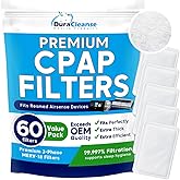 Dura Cleanse CPAP Filters - 60-Pack Premium Replacement Filters for ResMed AirSense 10, Aircurve 10, S9 Machines - Meets OEM Filter Requirements for CPAP and BiPAP Machine Supplies and Accessories