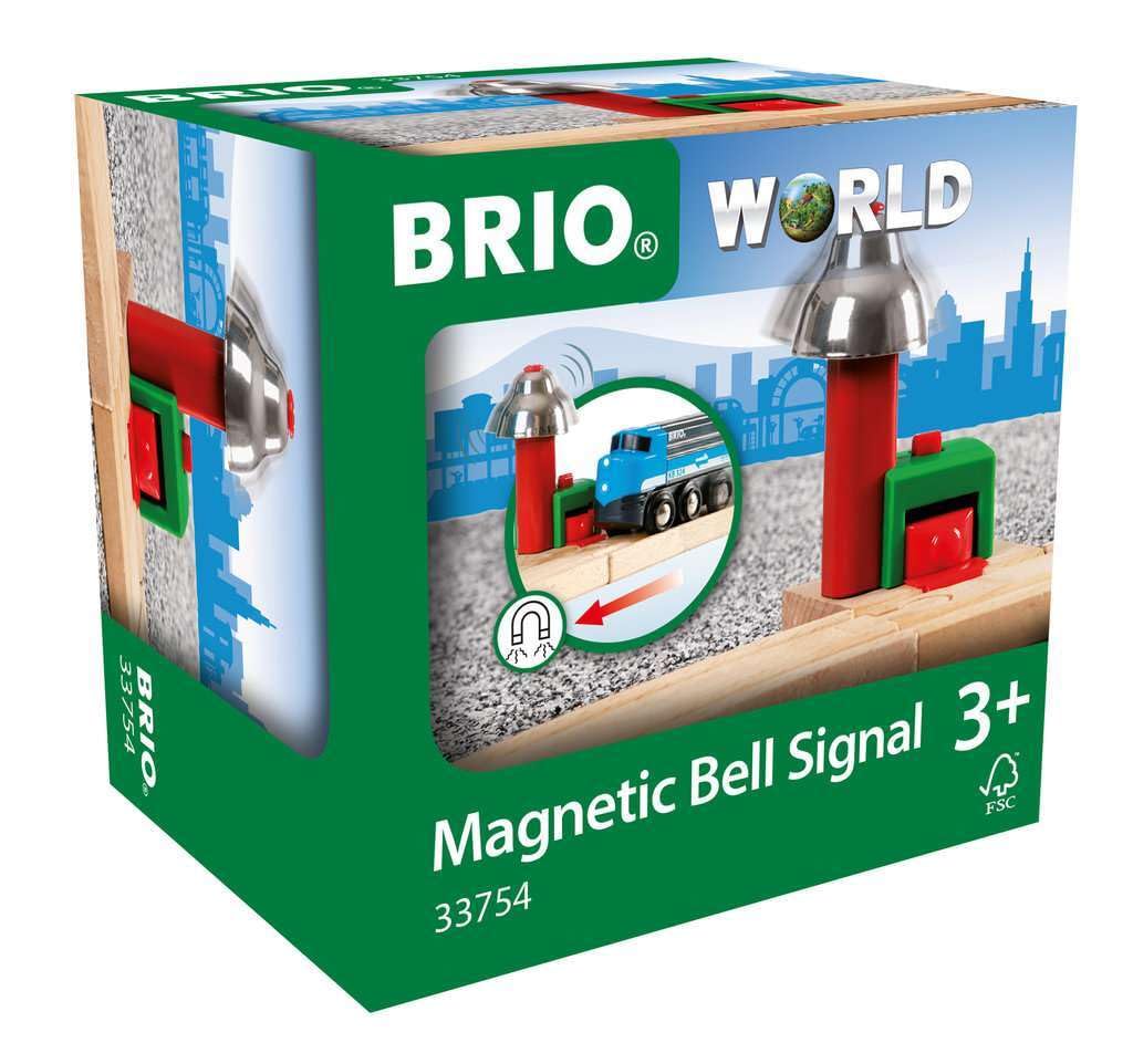 Brio Magnetic Bell Signal, Green - Accessory for Toy Train Sets, Ages 3 and Up
