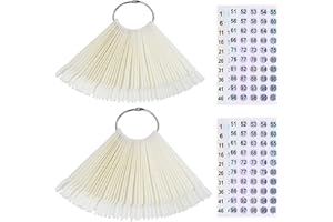 Beuniar Nail Swatch Sticks with Ring for Nail Polish Color Display Board Art Supplies Practice Samples with Number Stickers (100pcs natural)
