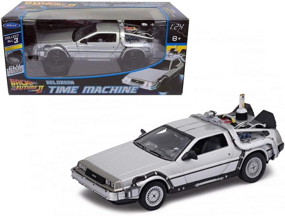 Welly Delorean Time Machine, Back to The Future II MJ22499 - 1/24 Scale Diecast Model Toy Car