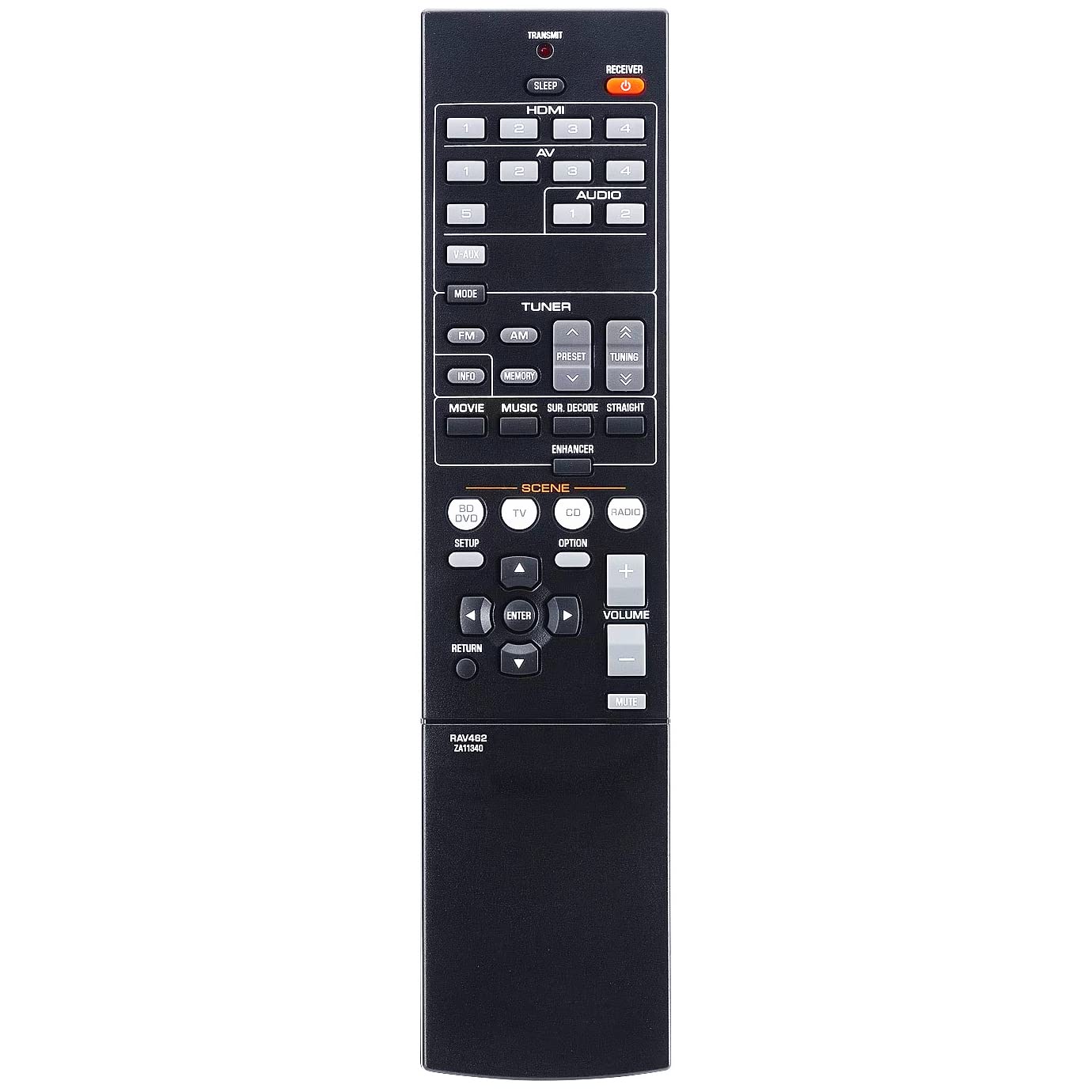 Leankle Remote Controller RAV462, ZA11340 for Yamaha Receivers HTR-2866, YHT-199