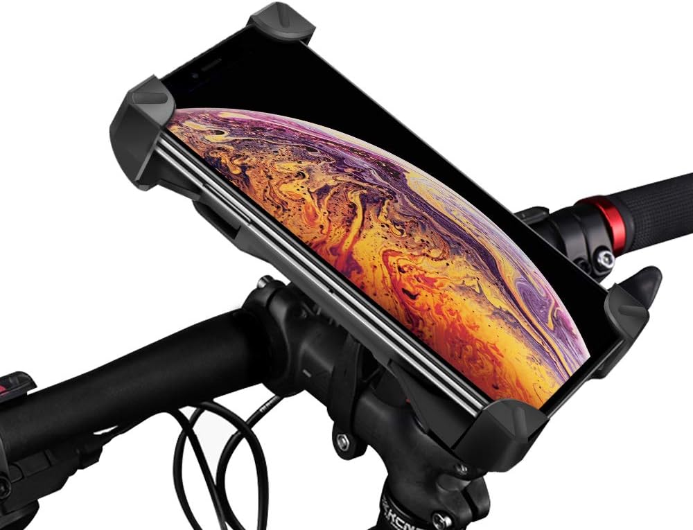 Visun Phone Holder,Bike Mount, Universal Cell Phone Bicycle Handlebar & Motorcycle Holder Cradle with 360 Rotate for iPhone And All Android phone Google Nexus 5 4 and GPS Device Up to 3.7in wide