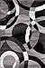 Rugshop Gray Modern Geometric Area Rug, Abstract Circles, High-Traffic, Non-Shedding, for Living Room, Bedroom and Home Office, 5'3