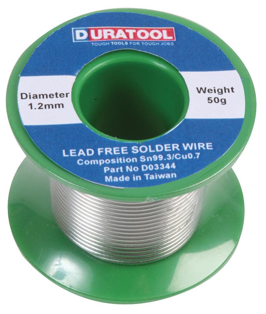 DURATOOL D03344 Lead Free Solder Wire, 1.2mm, 50g