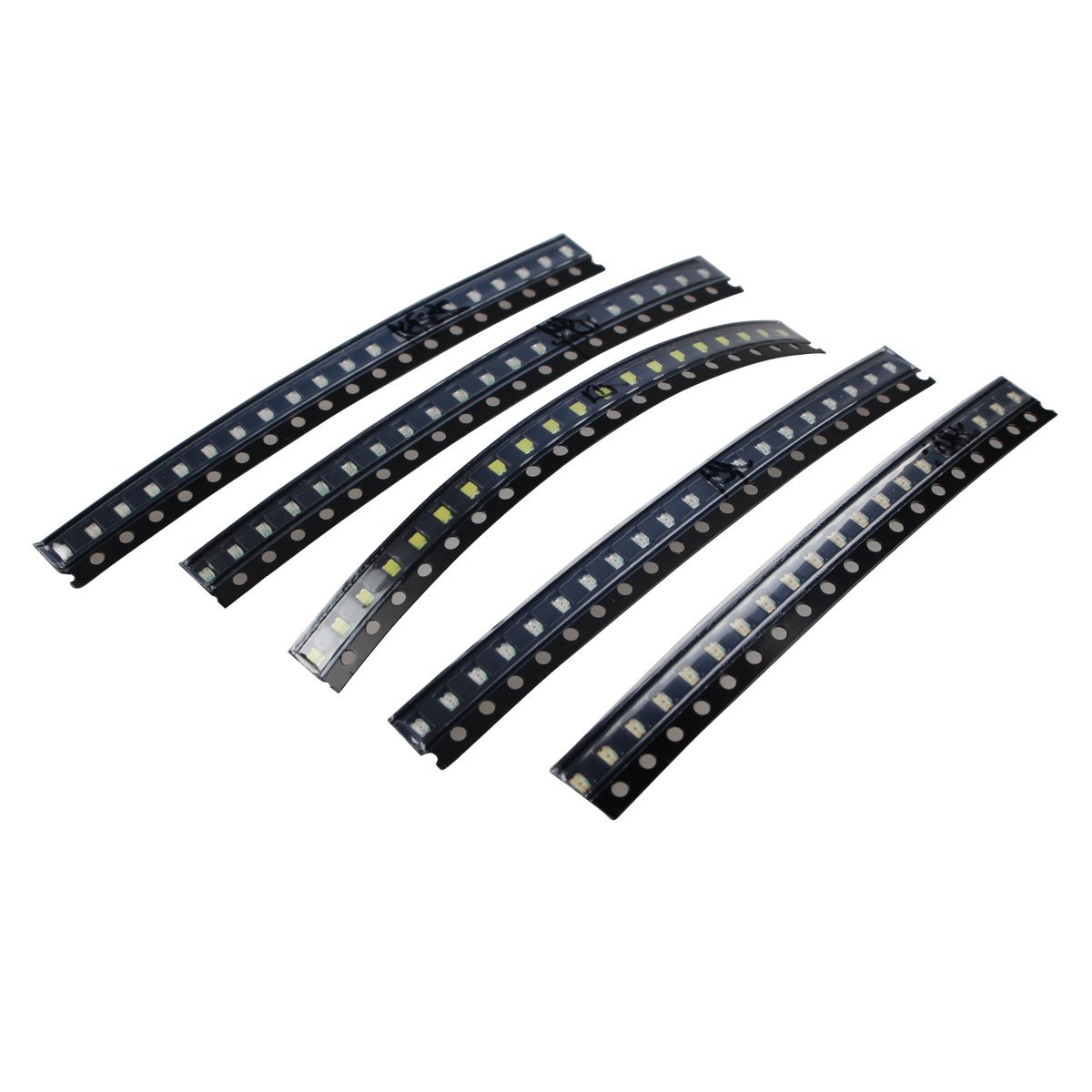 HALJIA 0805 SMD LED Red/Yellow/Green/White/Blue Light-Emitting Diode Set - Black (100 PCS) Compatible with Arduino Raspberry Pi DIY Etc