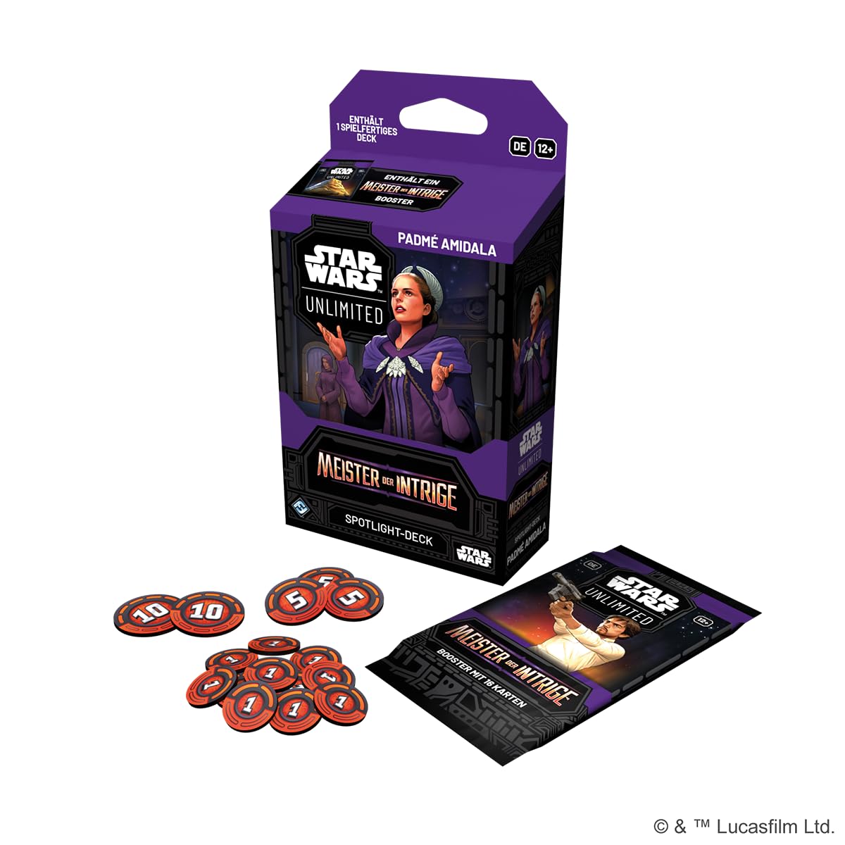 Asmodee - FFG - Star Wars: Unlimited Trading Card Game - Meister der Intrige - Spotlight Deck Padmé Amidala, Exklusive Karten, TCG für Kinder und Erwachsene, Alter 12+, 2+ Spieler, 20 Minuten, Deutsch 2