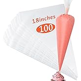 18 Inch Pastry Bags, 100 PCS Piping Bags Disposable, Thickened Piping Bags, Anti-Burst Non-Slip Icing Bags for Desserts, Cake