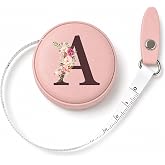 Maicican Retractable Tape Measure, Pink Leather Sewing Measuring Tape, A | with Initial A-Z, 60